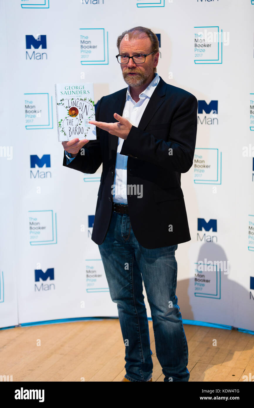 London, UK. 16th October, 2017. George Saunders, author of Lincoln in the Bardo, shortlisted for the 2017 Man Booker Prize for Fiction. Credit: Dave Stevenson/Alamy Live News Stock Photo