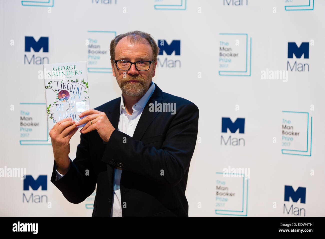 London, UK. 16th October, 2017. George Saunders, author of Lincoln in the Bardo, shortlisted for the 2017 Man Booker Prize for Fiction. Credit: Dave Stevenson/Alamy Live News Stock Photo