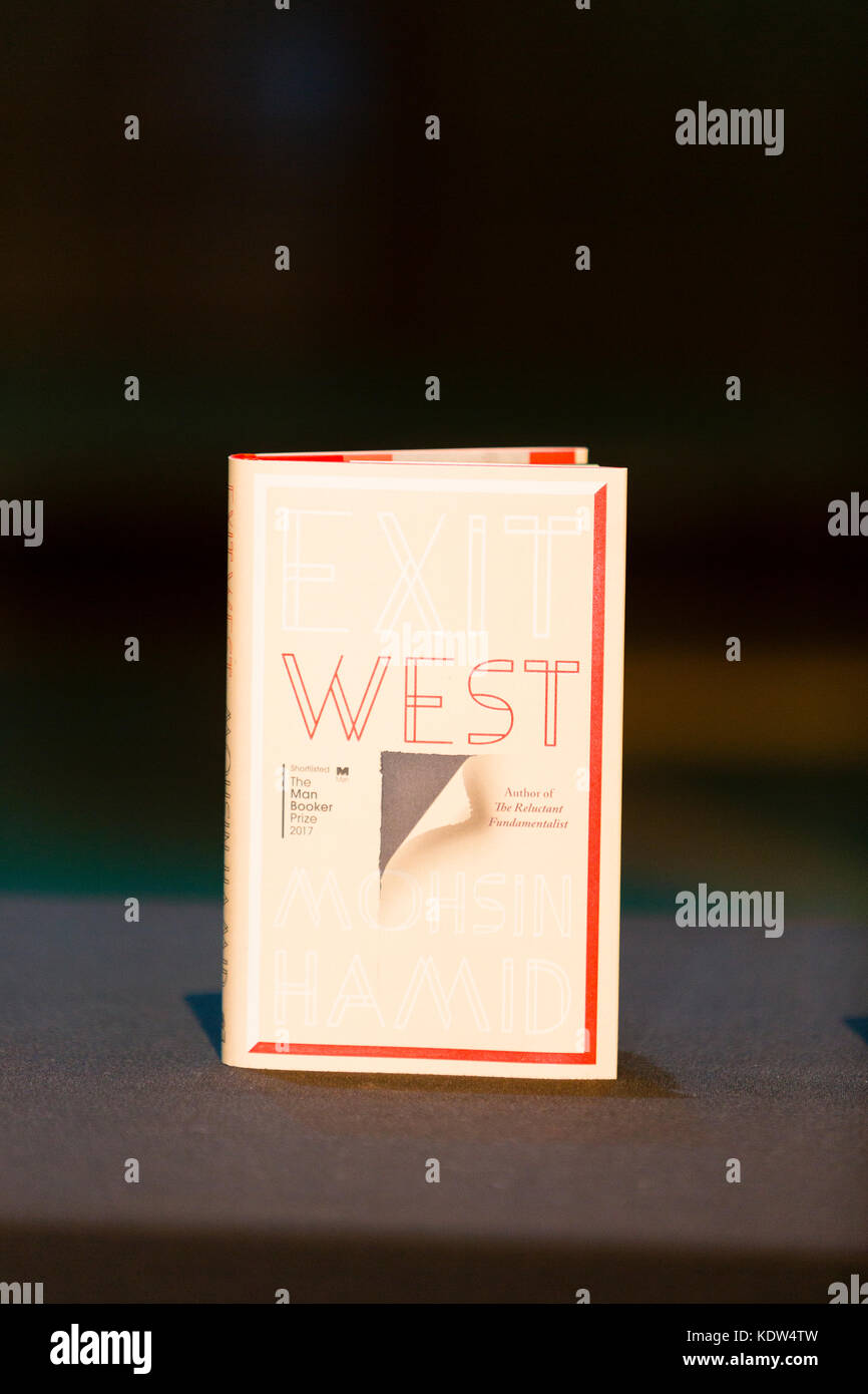London, UK. 16th October, 2017. Mohsin Hamid's novel Exit West, shortlisted for the 2017 Man Booker Prize for Fiction. Credit: Dave Stevenson/Alamy Live News Stock Photo