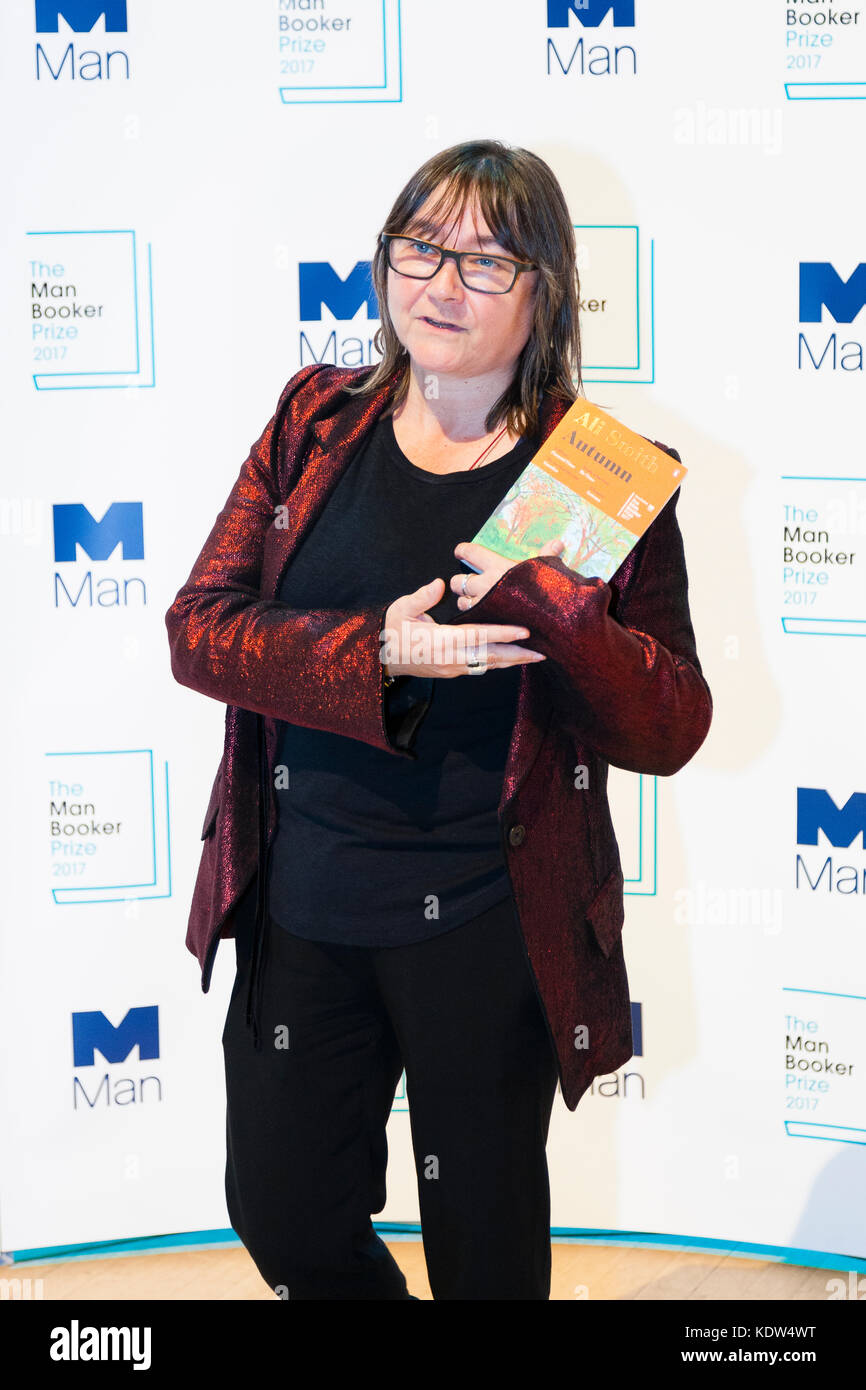 London, UK. 16th October, 2017. Ali Smith, author of Autumn, shortlisted for the 2017 Man Booker Prize for Fiction. Credit: Dave Stevenson/Alamy Live News Stock Photo