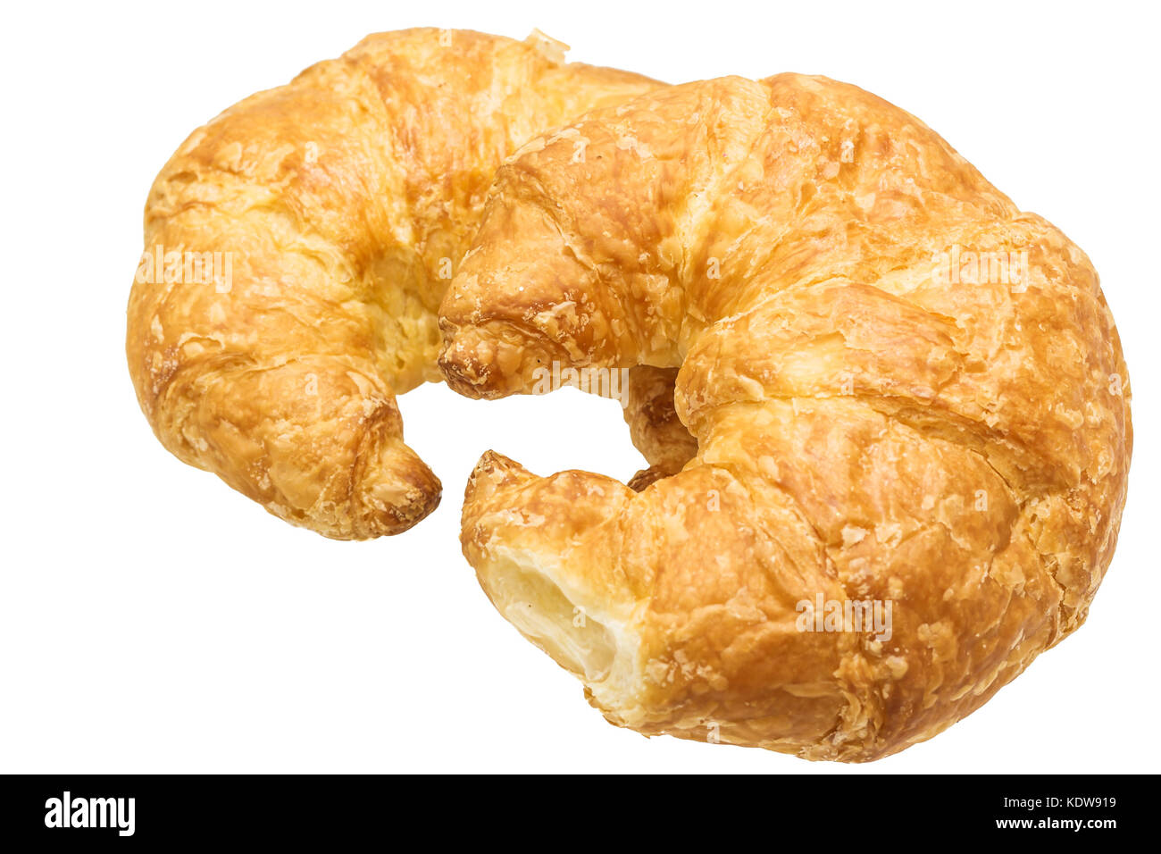 Delicious fresh croissant isolated on white background Stock Photo - Alamy