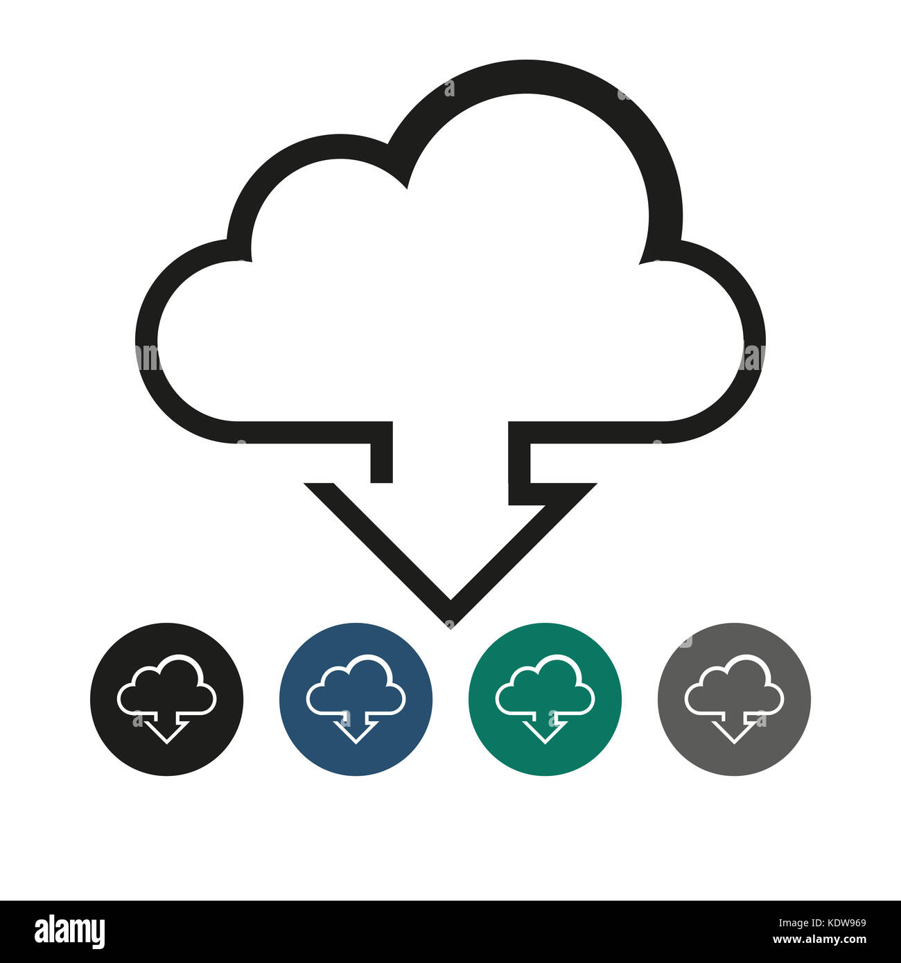 Download from Cloud Outline Graphic Illustration Stock Photo