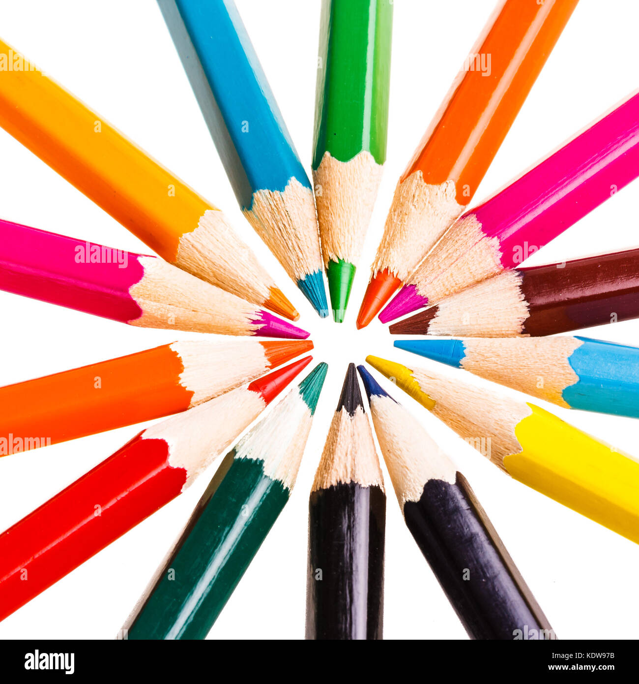 Color Pencils isolated on white background Stock Photo - Alamy