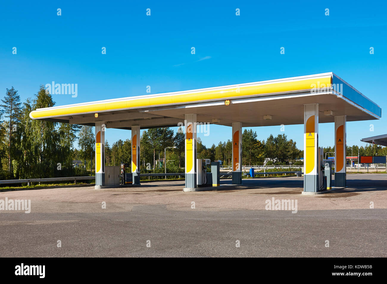 Empty petrol station. Energy and oil industry background. Nobody.  Horizontal Stock Photo - Alamy