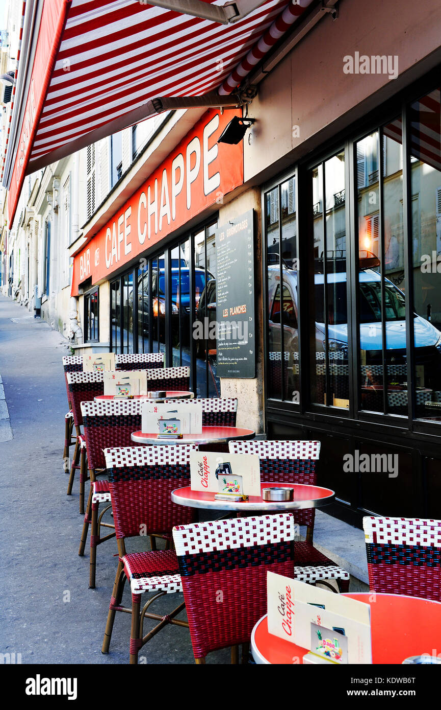 Café, brasserie, Montmartre, Paris - France Stock Photo