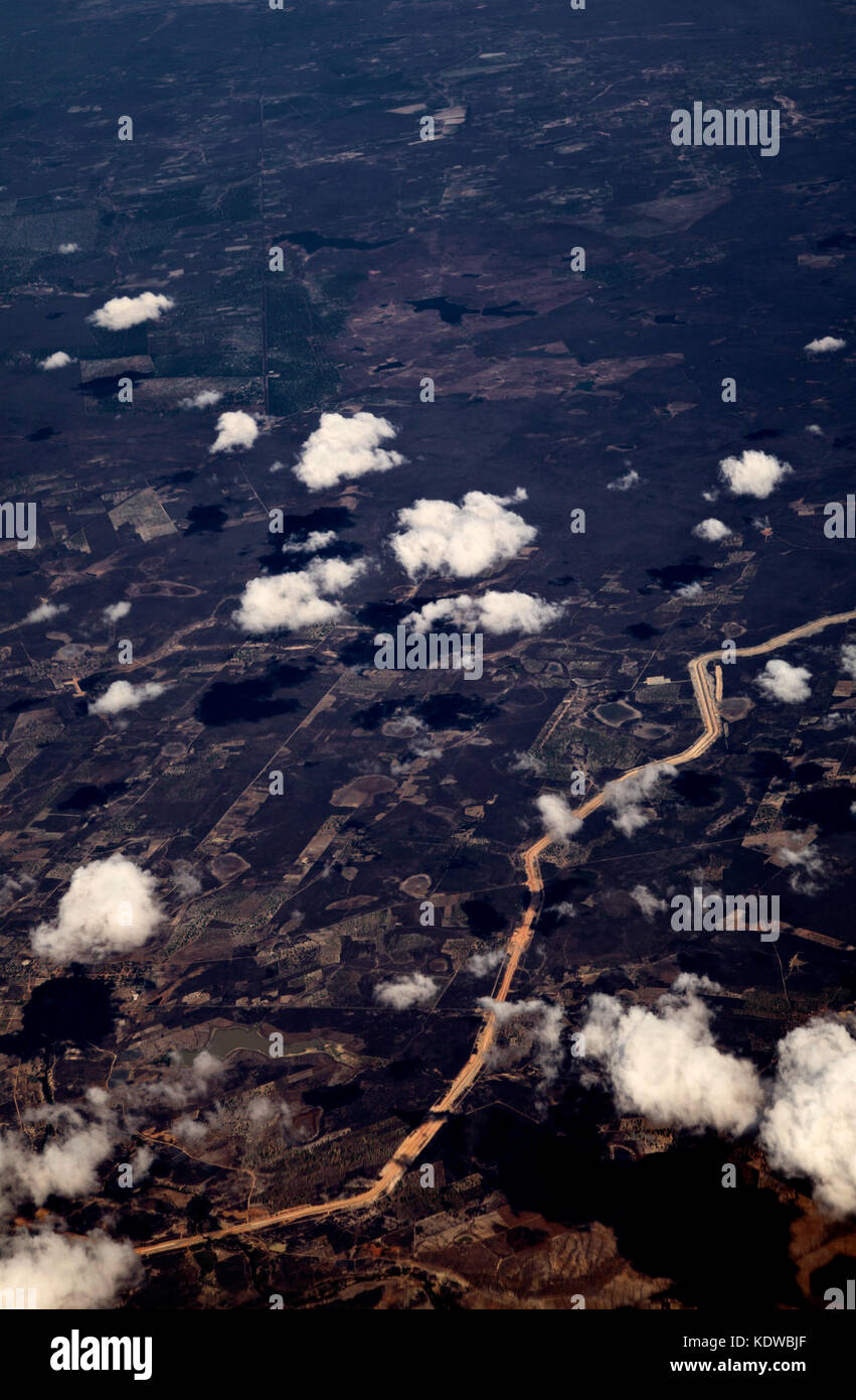Aerial view of brazilian hinterland, Brazil, South America Stock Photo