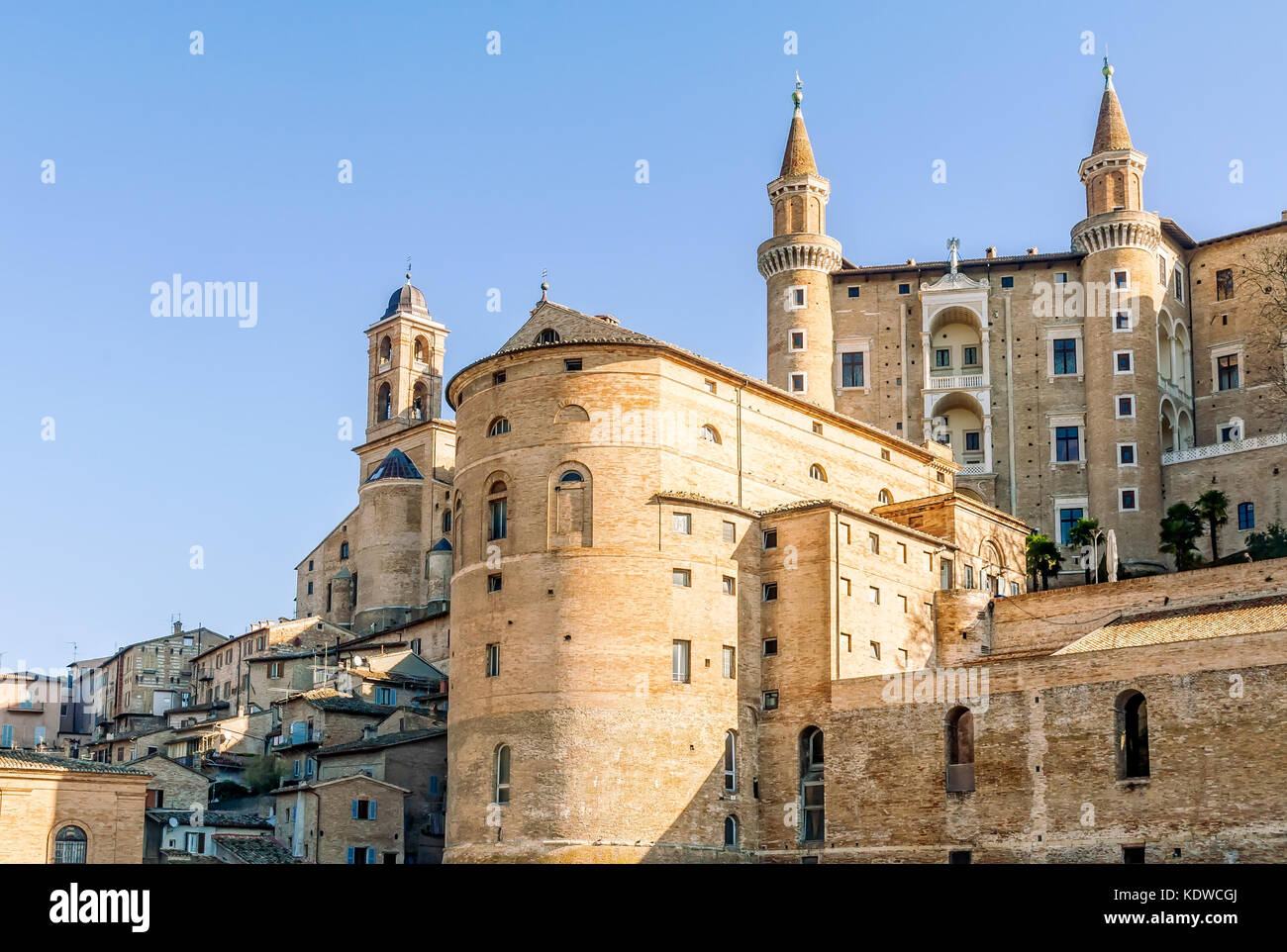 The renaissance town of Urbino, Marche, Italy. A view of the Ducale