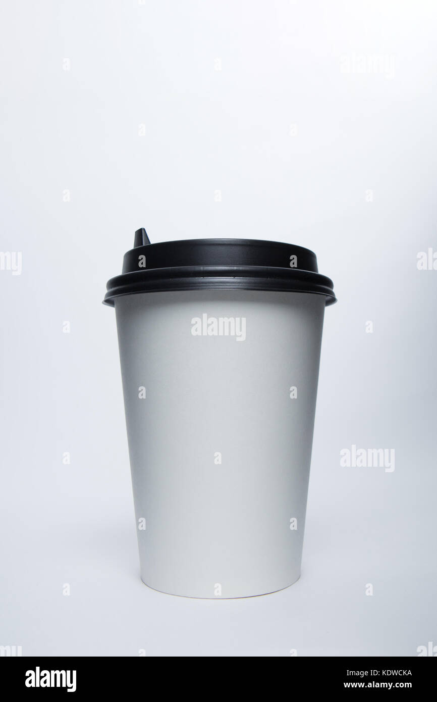 Paper cup with cap Stock Photo - Alamy