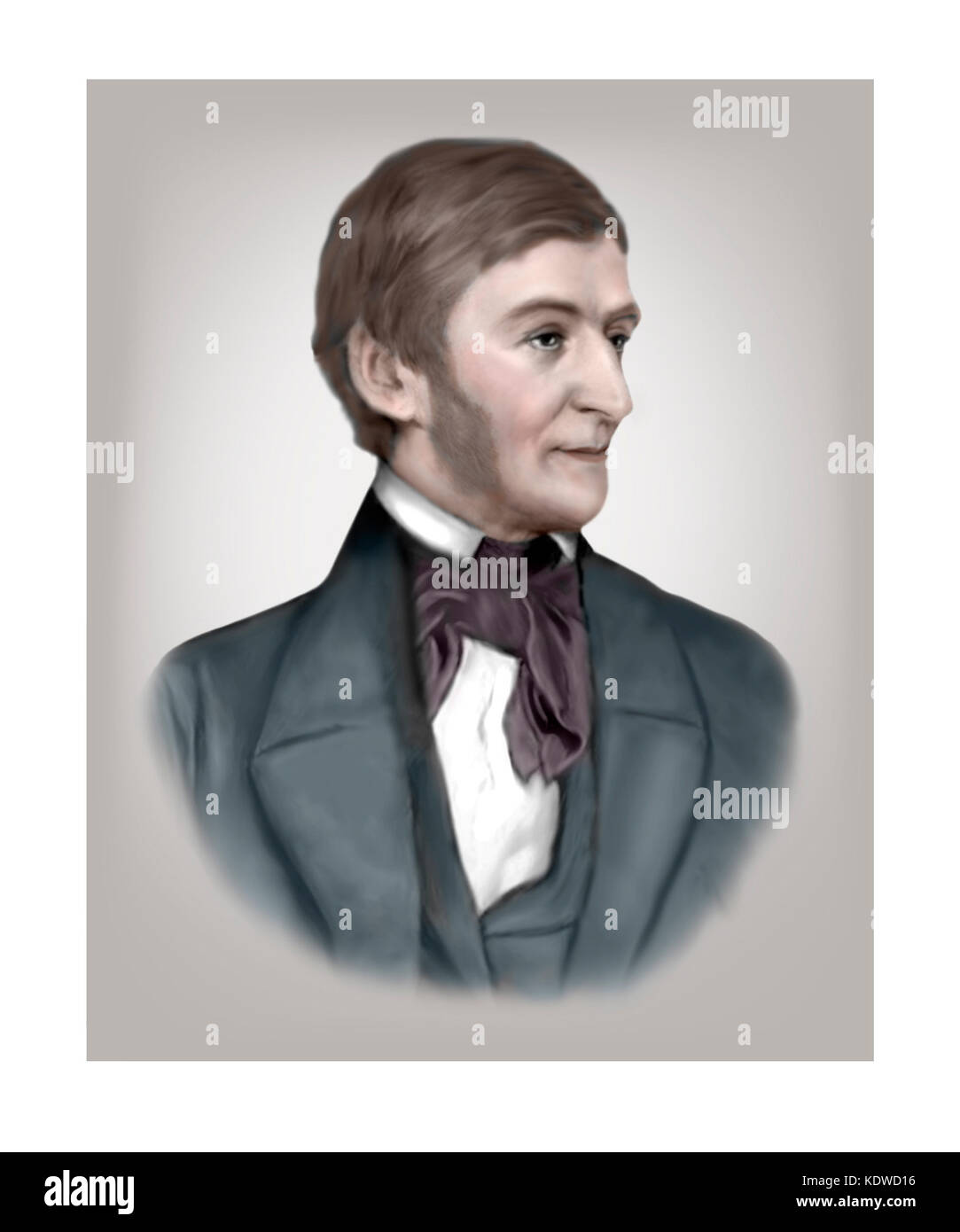 Ralph Waldo Emerson, 1803 - 1882, American Essayist, Lecturer, Poet Stock Photo