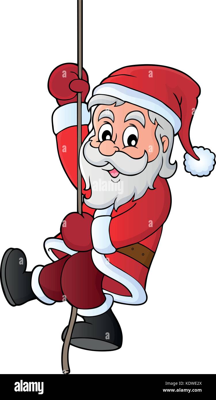 Climbing Santa Claus theme image 1 eps10 vector illustration Stock Vector Image Art Alamy