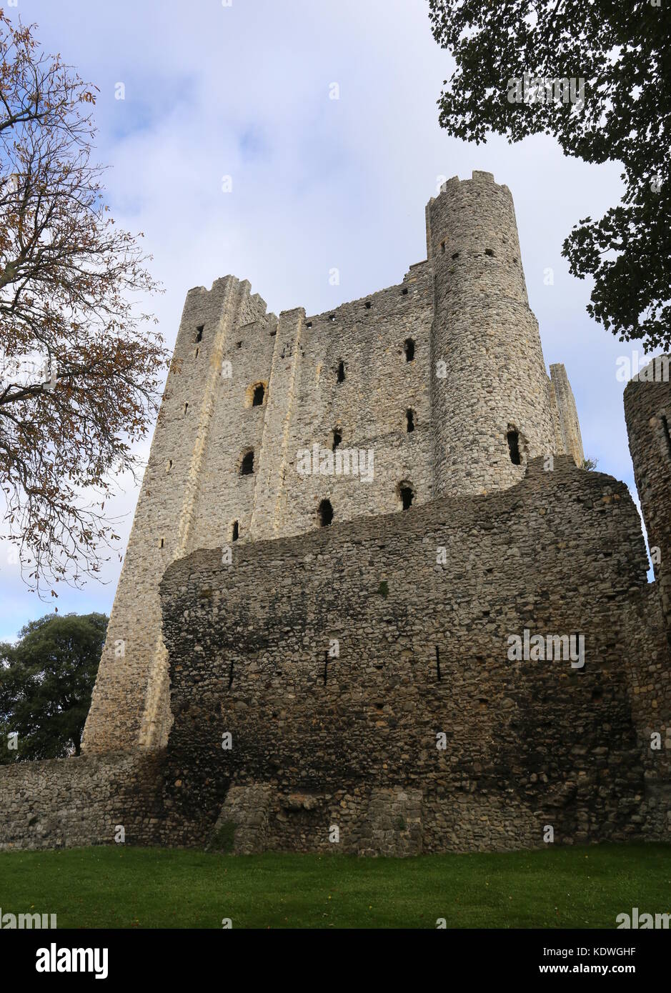 Exterior of ruin of Rochester Castle Rochester Kent UK October 2017 ...