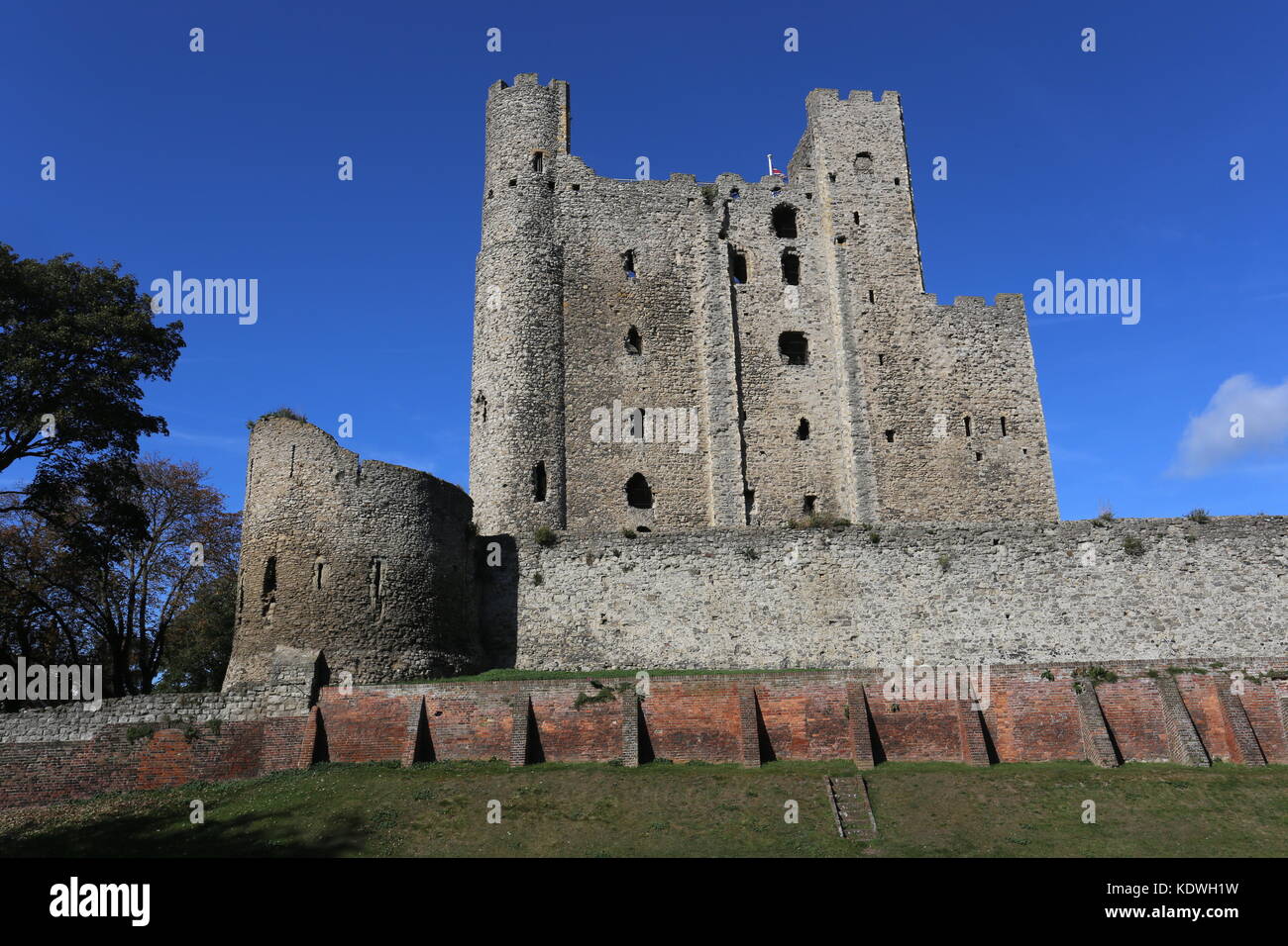 Exterior of ruin of Rochester Castle Rochester Kent UK October 2017 ...