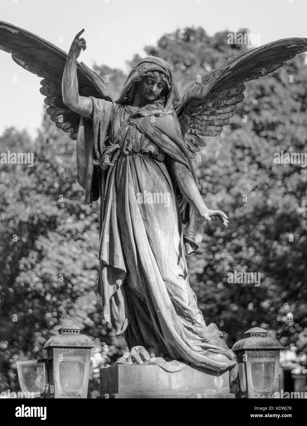 Angel statue at Vienna Cemetery, Austria Stock Photo