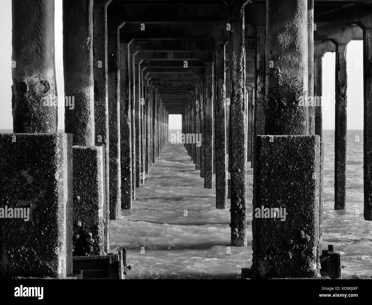 Underneath the seaside pier at Felixstowe, Suffolk Stock Photo Alamy