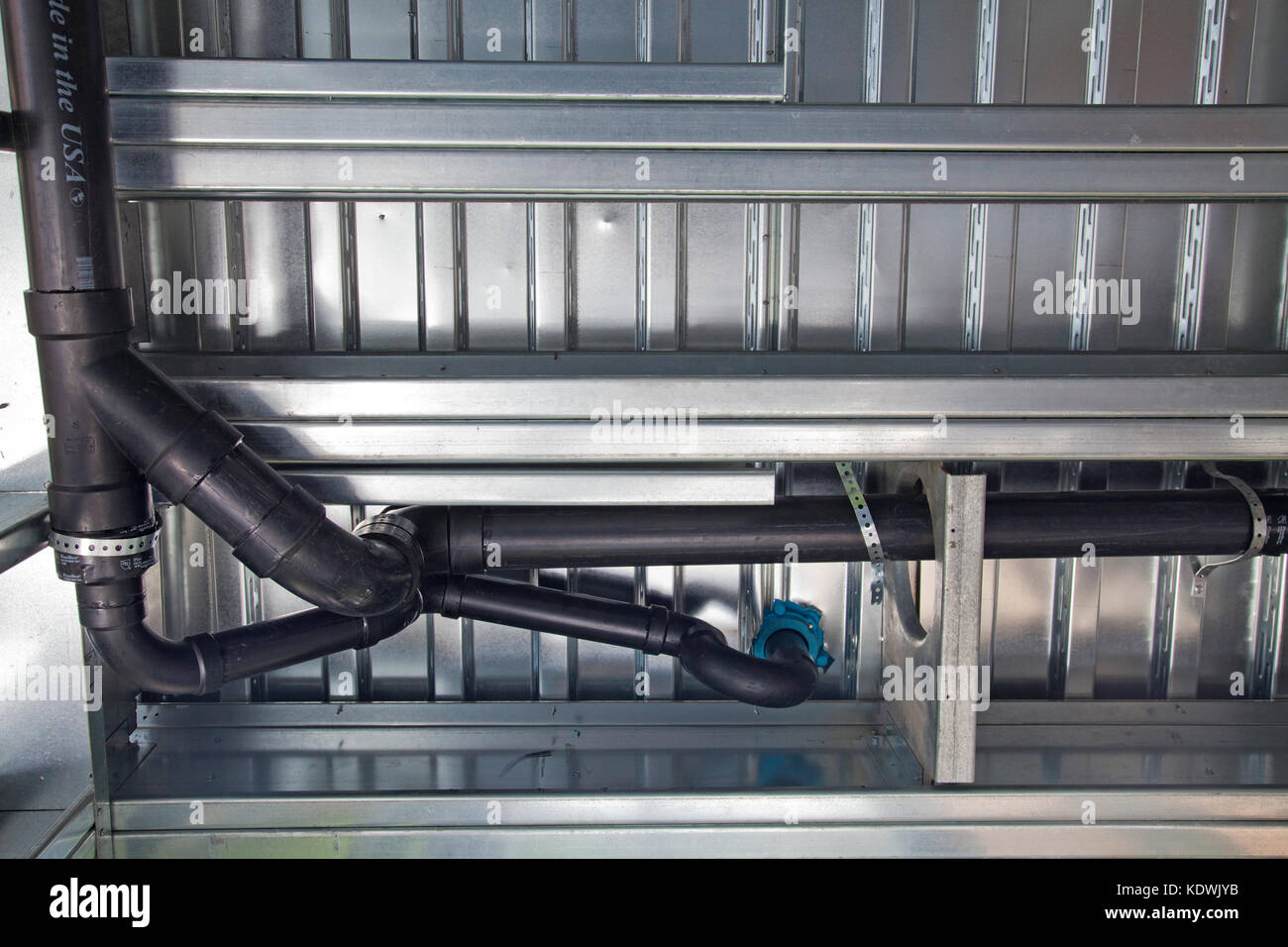 Acrylonitrile butadiene styrene (ABS) thermoplastic piping used for