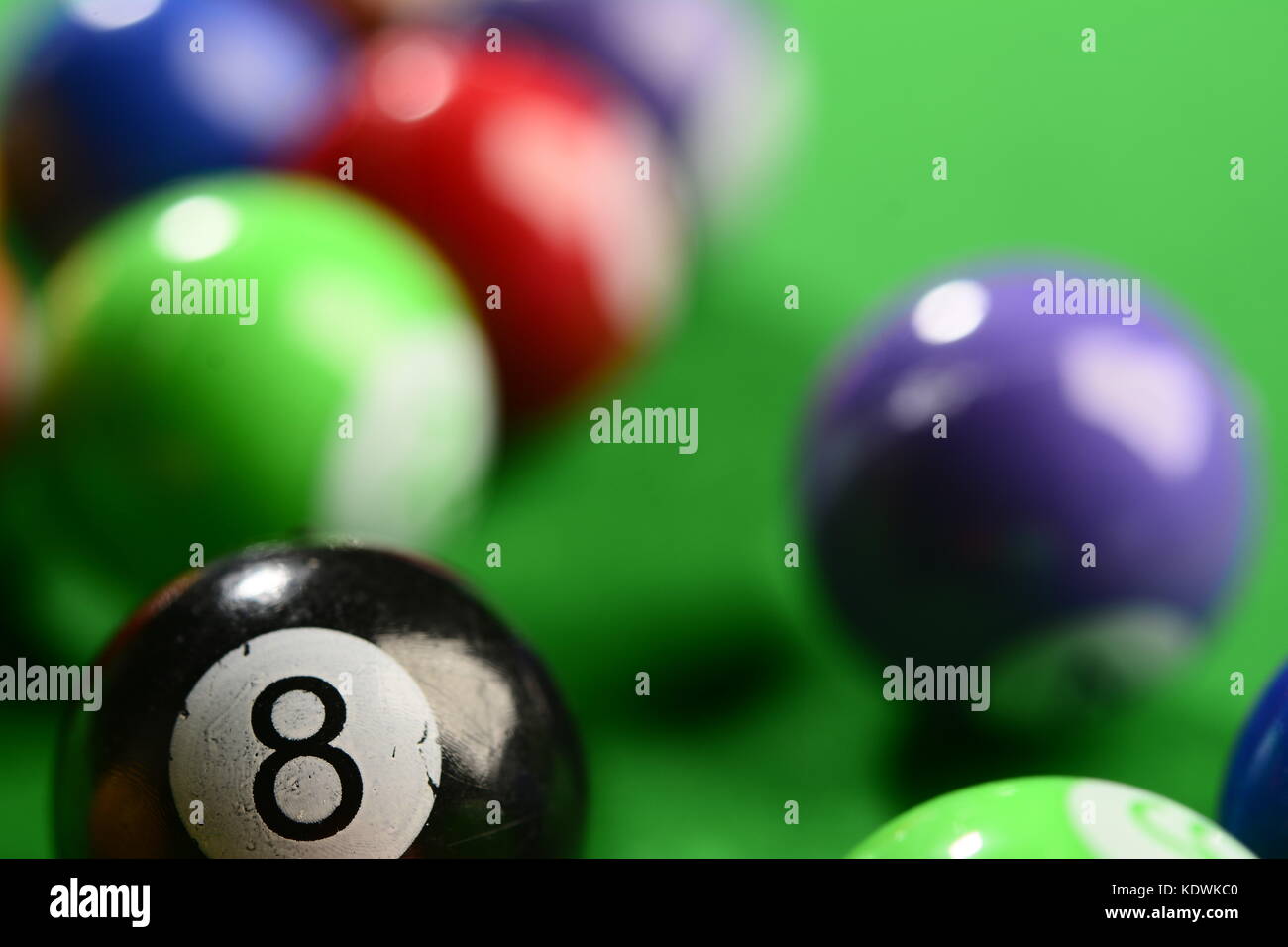 Close up of billiard balls on the table Stock Photo