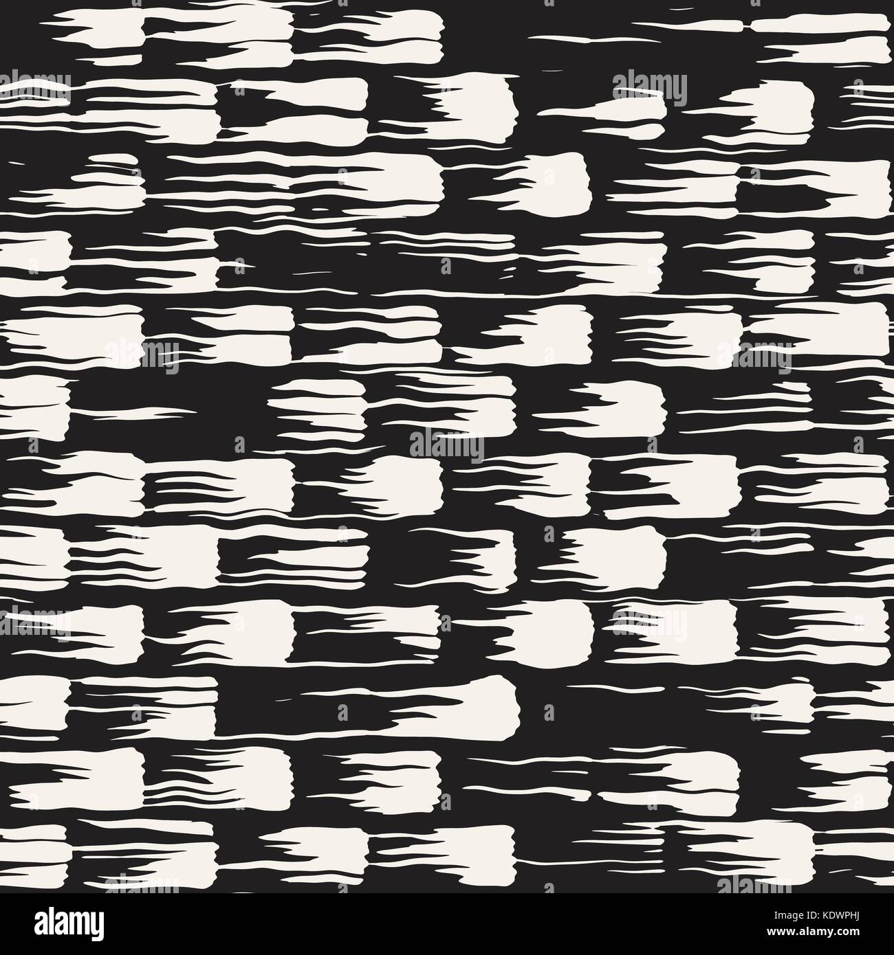 Vector seamless pattern with brush stripes and strokes. Black and white ...