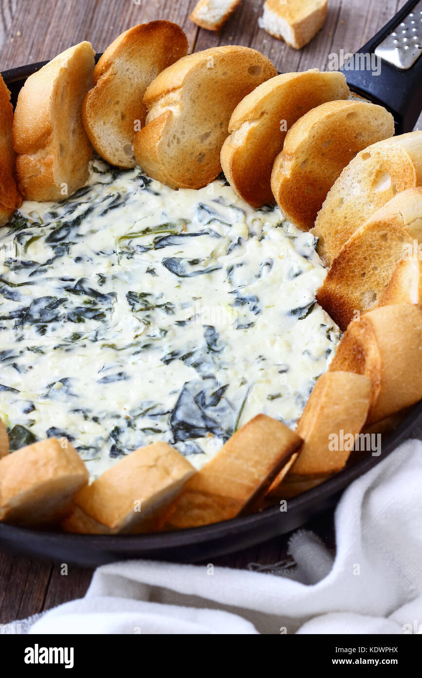 Homemade Spinach Feta Cheese Dip Stock Photo Alamy