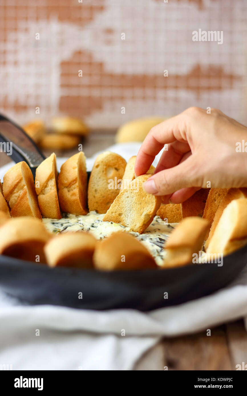 Homemade Spinach Feta Cheese Dip Stock Photo - Alamy