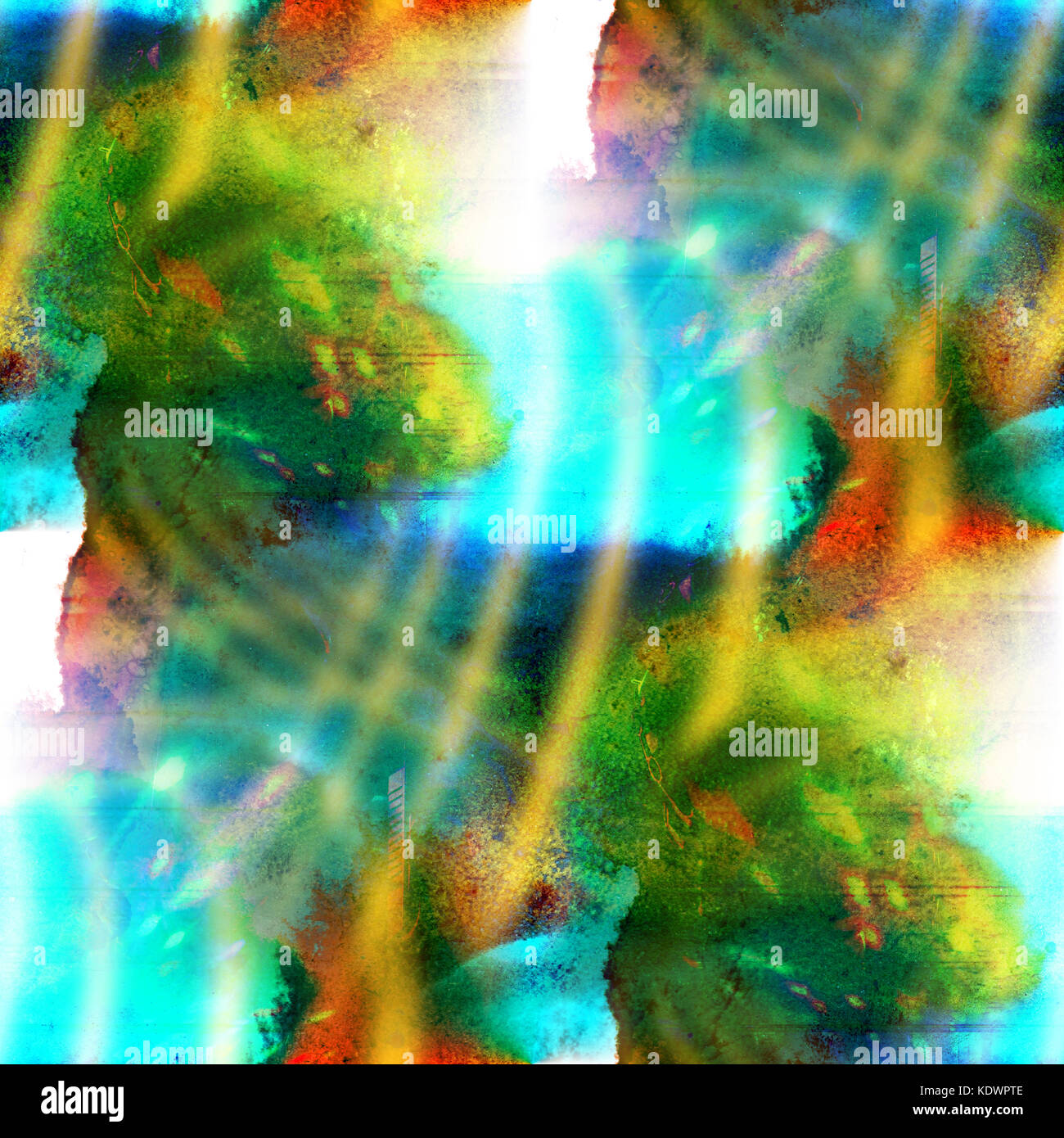 artist green, yellow seamless abstract art texture watercolor wa Stock