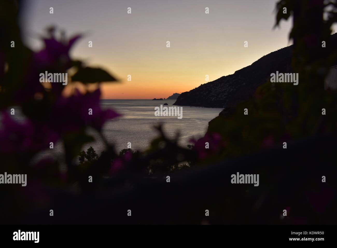 Sunset at Amalfi Coast Stock Photo - Alamy
