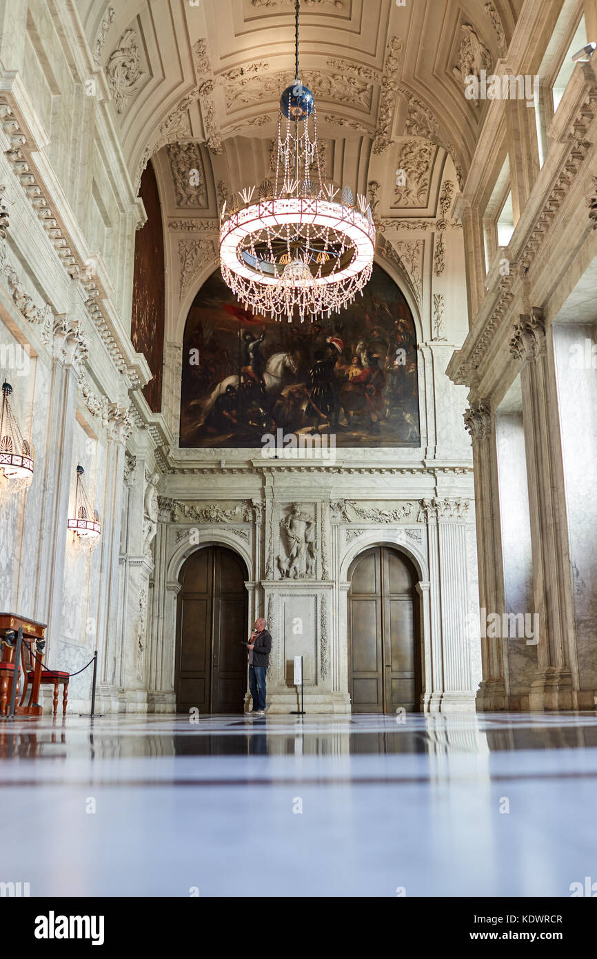 Marble interior of the Royal Palace of Amsterdam Stock Photo