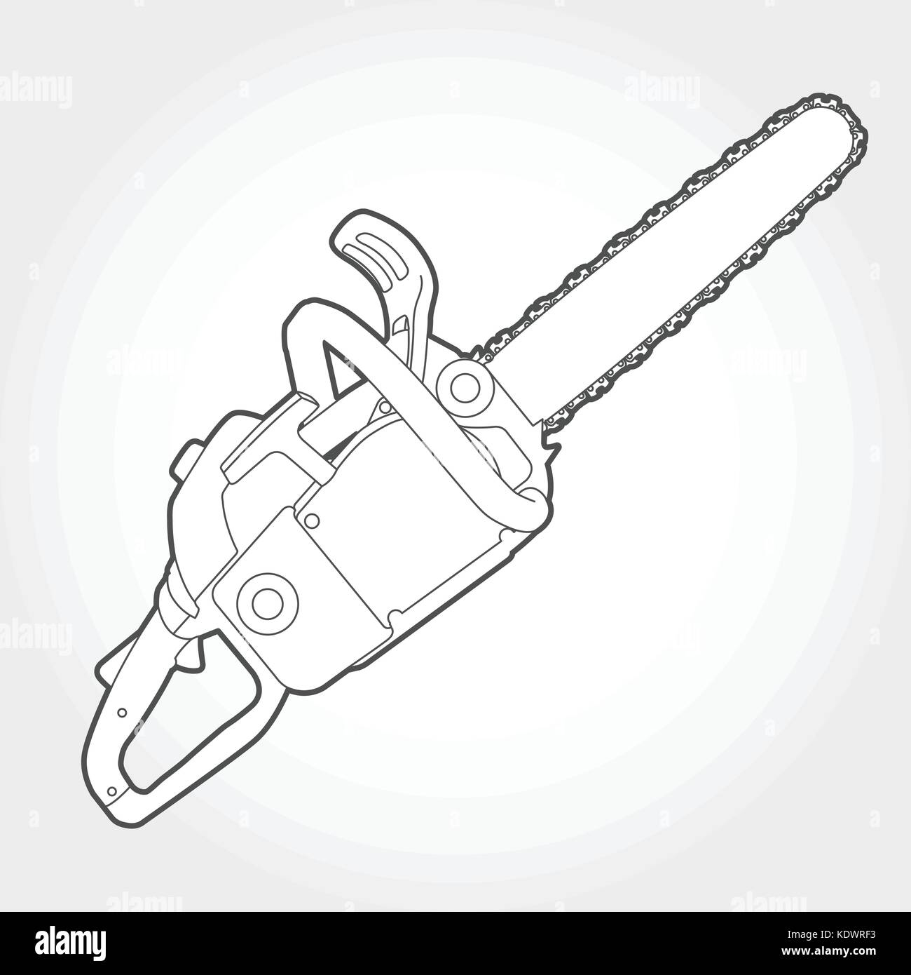Gasoline-powered chain saw silhouette Stock Vector