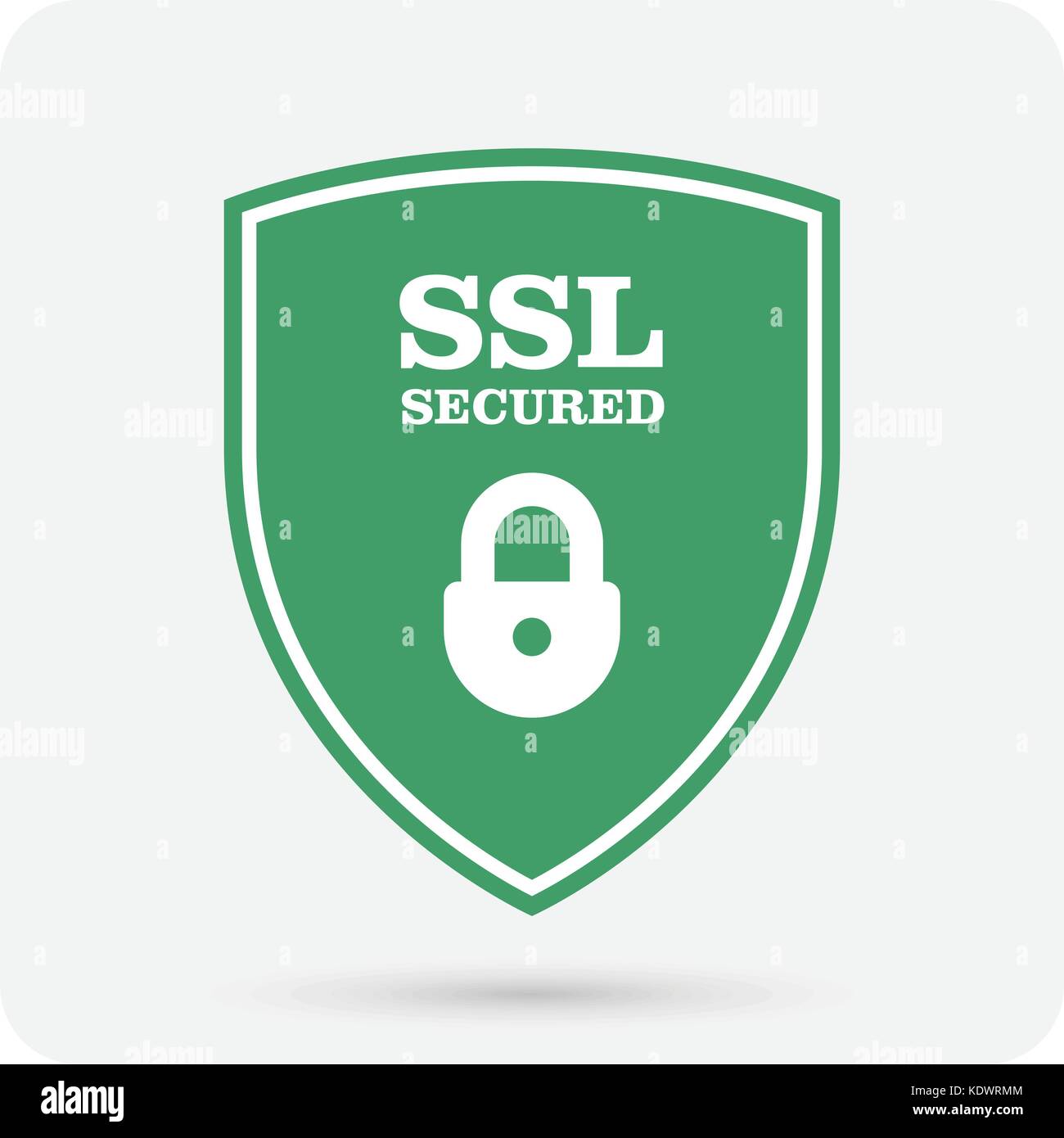 Ssl certificate shield with padlock - secure website emblem Stock Vector