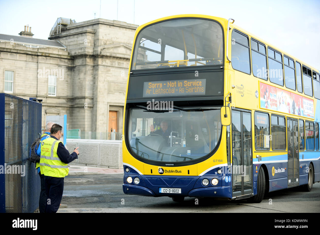 General view of Dublin Bus buses in Broadstone Bus depot Dublin after
