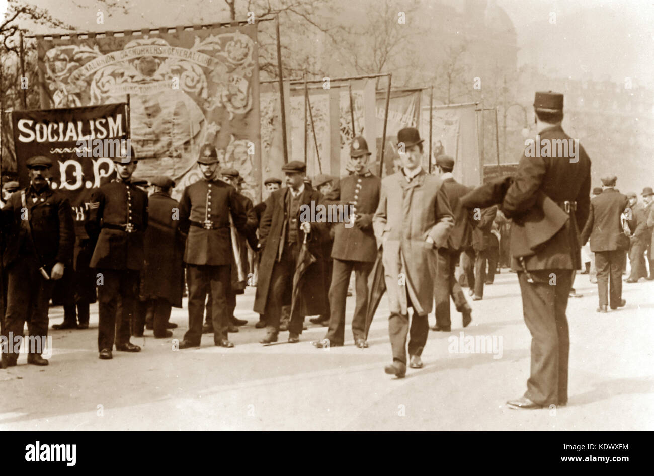 Socialist march, London, early 1900s Stock Photo