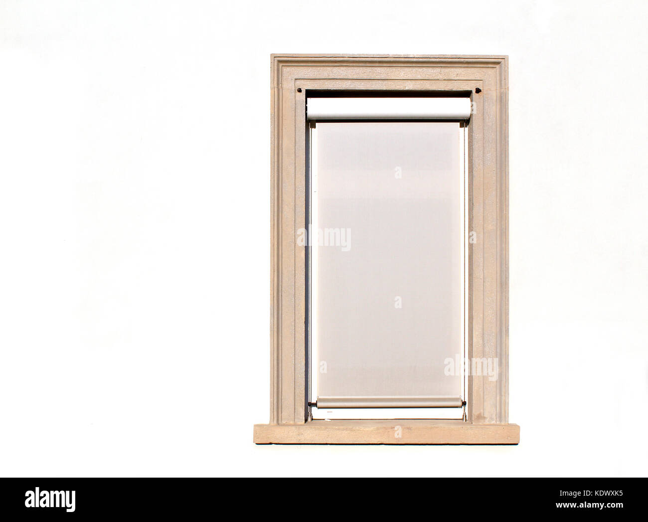 Modern white closed window on a building wall (outside exterior) Stock Photo