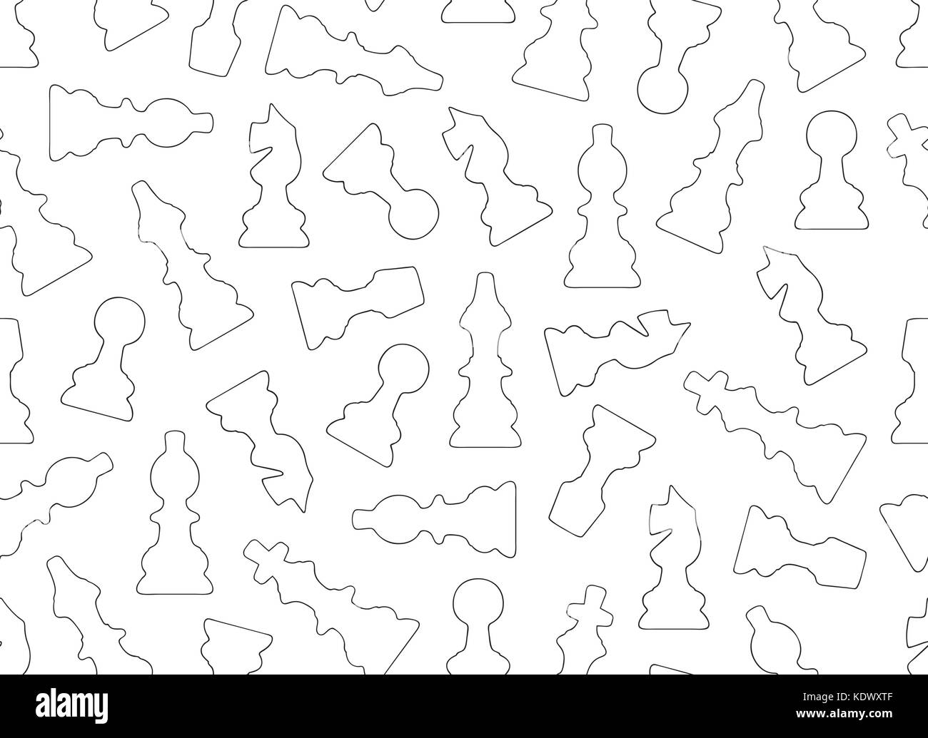 Seamless chess pieces background isolated on white Stock Vector Image ...