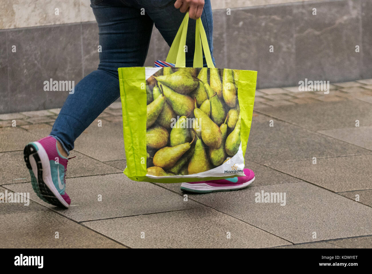Morrisons 100 recycled plastic Bags for Life, Preston, UKretail Stock