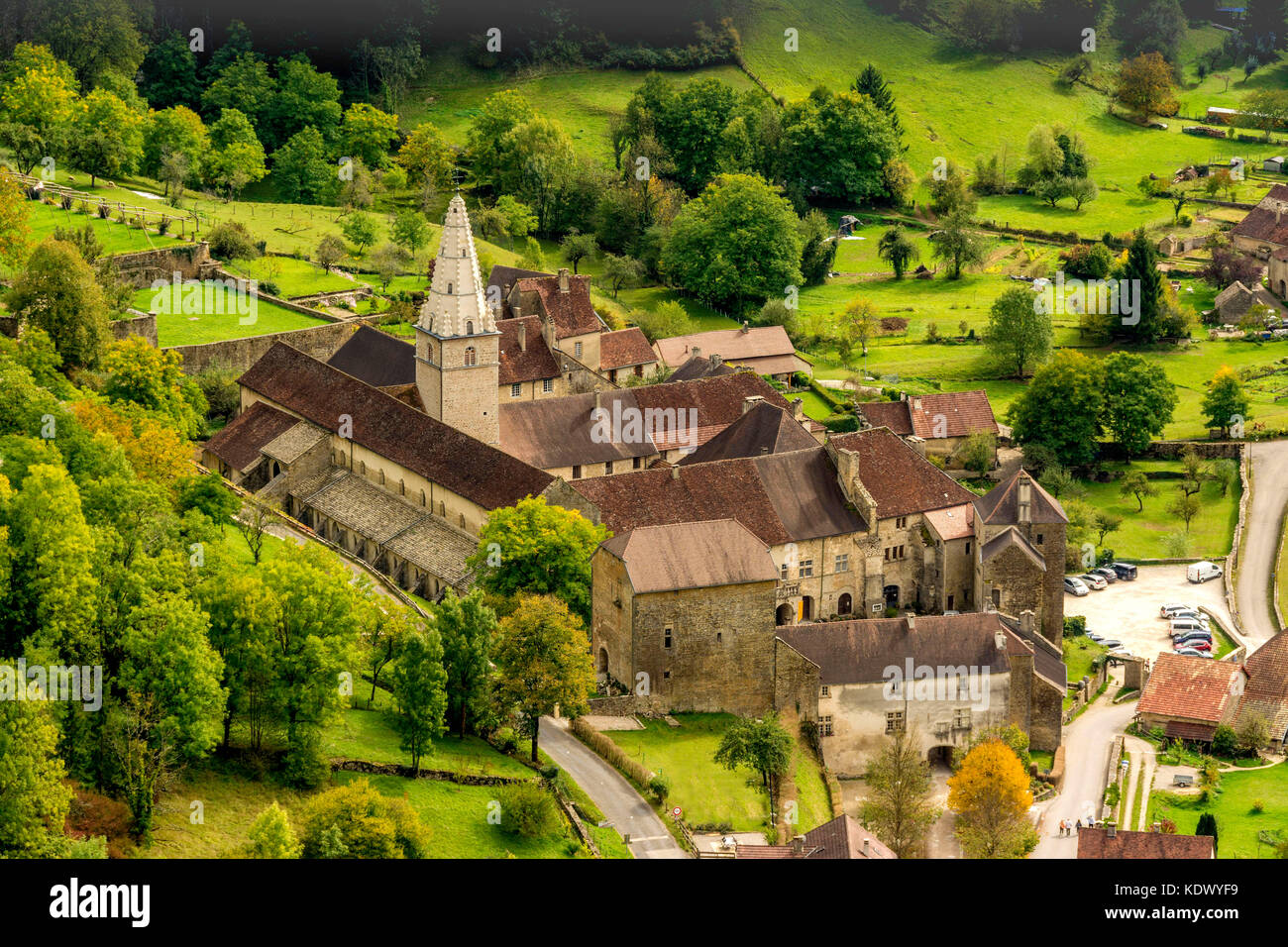 View of Baume les Messieurs one of the most beautiful villages in France. Jura. Bourgogne-Franche-Comté. France Stock Photo