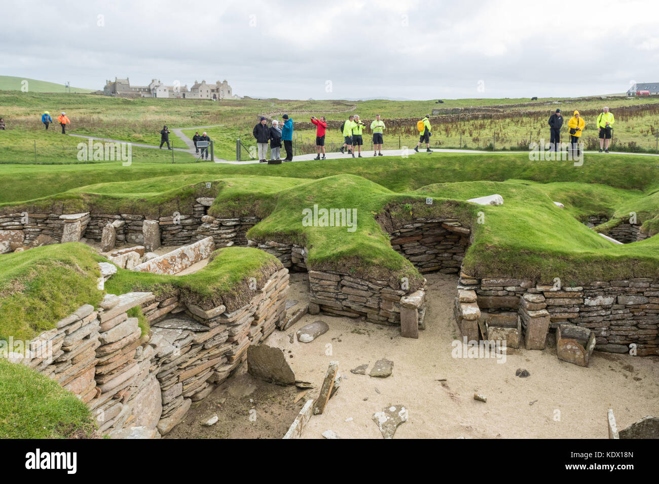 Skara Brae Neolithic settlement, Sandwick, Orkney, Scotland, UK Stock Photo