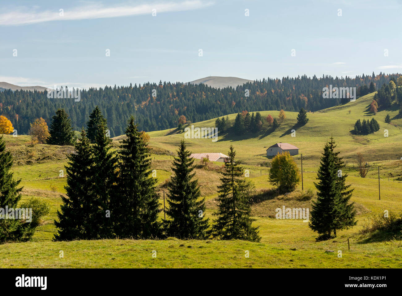 Landscape of the Jura mountains around the Col de la Faucille. Jura. France Stock Photo Alamy