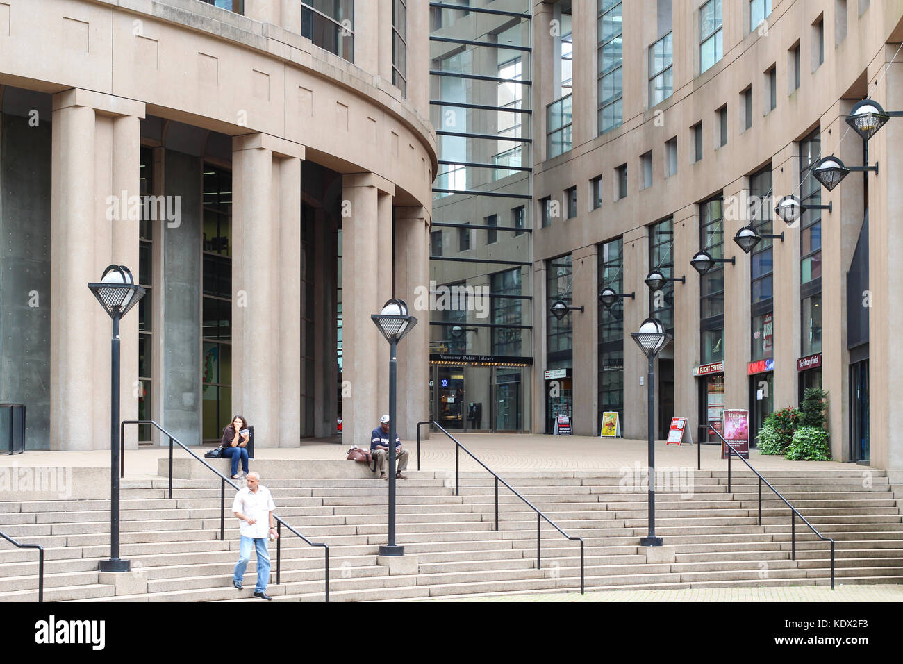 VANCOUVER, CANADA - JULY 18 2013: Exterior of Vancouver Public Library Stock Photo