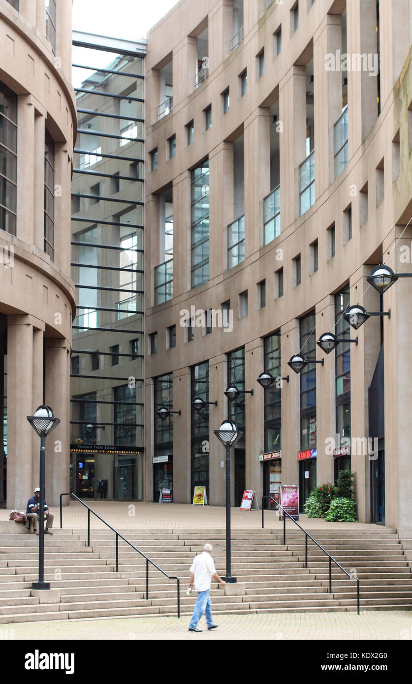 VANCOUVER, CANADA - JULY 18 2013: Exterior of Vancouver Public Library Stock Photo