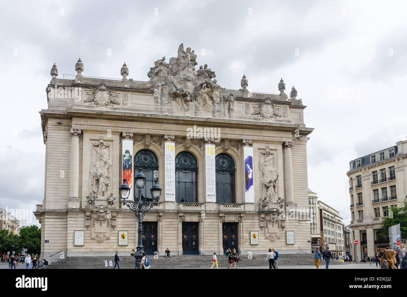 Opera de Lille building in Place du Theatre in the Northern France city of Lille Stock Photo