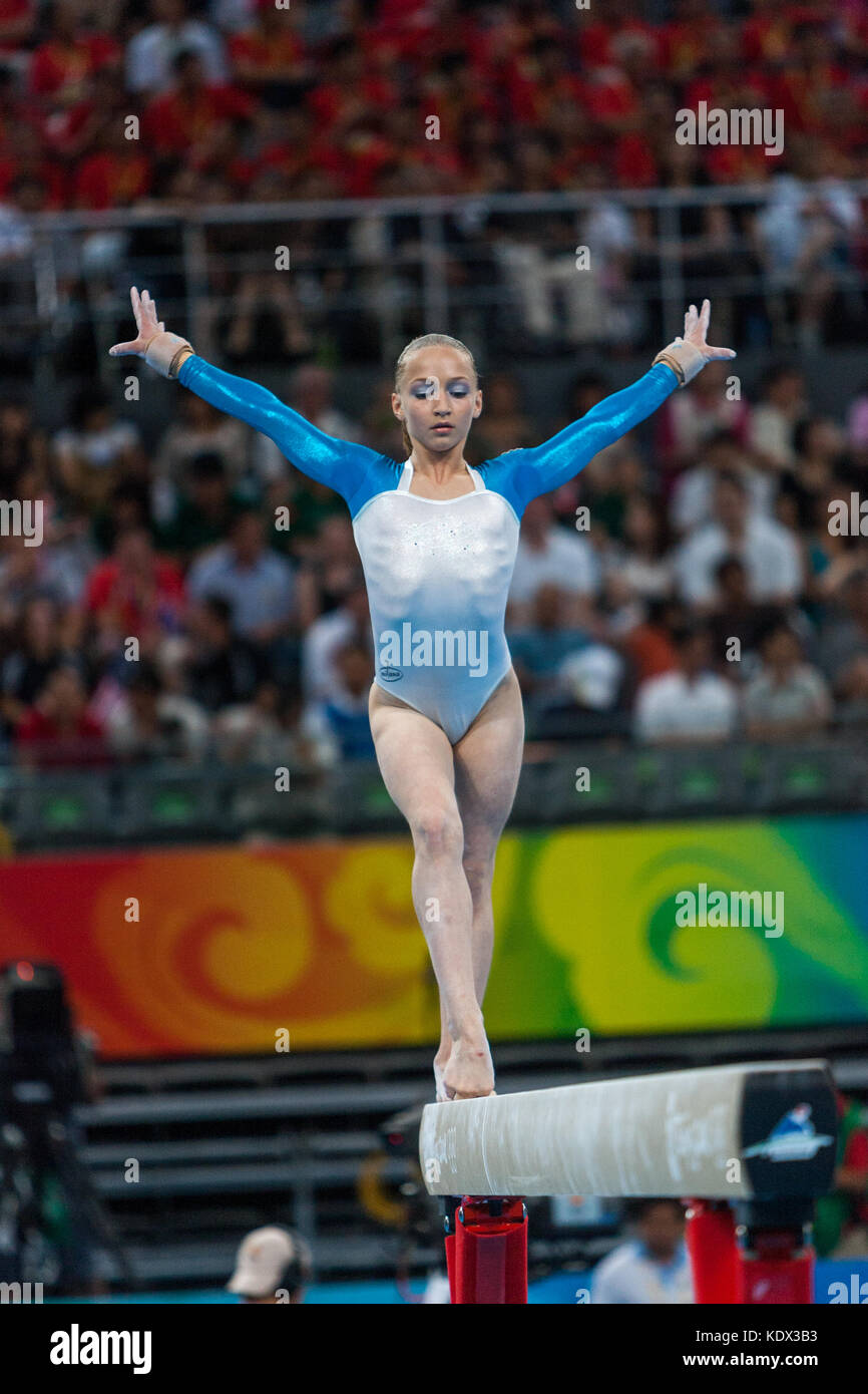 Ksenia Semenova (RUS) competing on the balance beam during ...