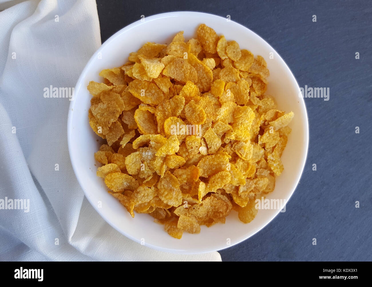 Corn flakes on a bowl Stock Photo - Alamy