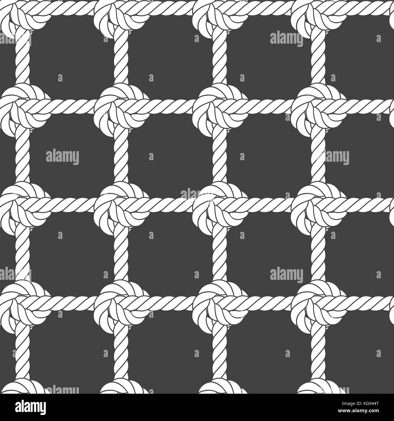 Seamless rope mesh - knots pattern Stock Vector