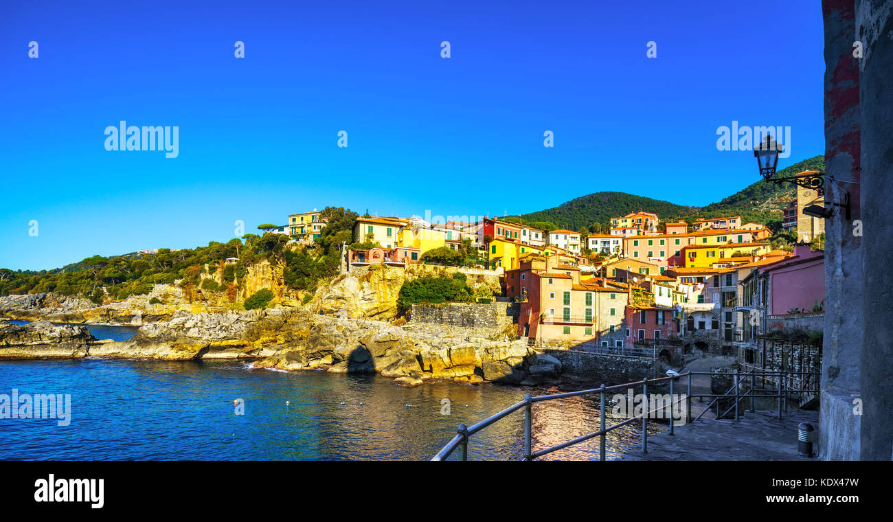 Tellaro sea village seafront or promenade. Five lands, Cinque Terre