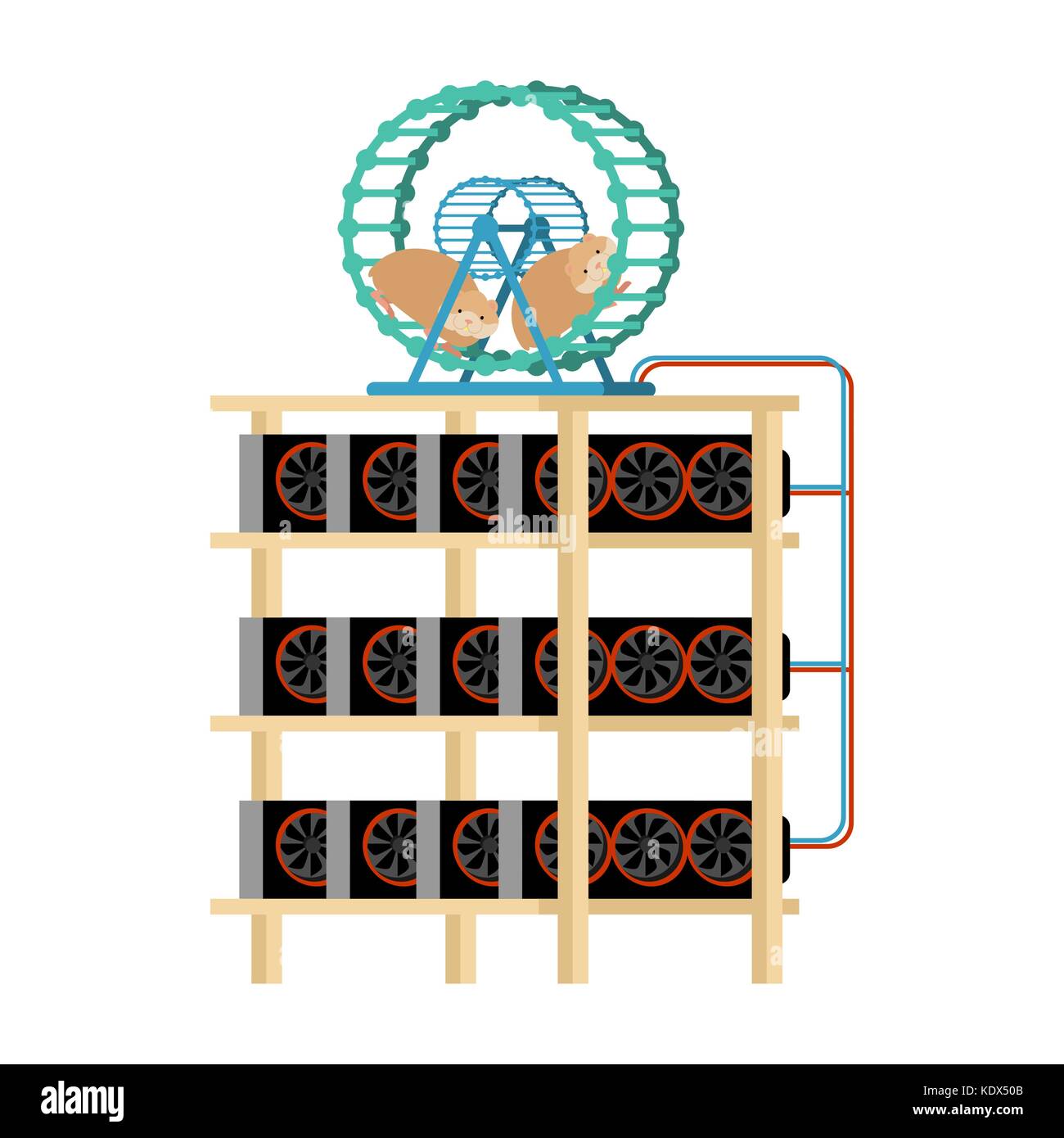 Mining Farm And Hamster In Wheel Produces Electricity Home Mining Rig Crypto Currency At Home Extraction Of Virtual Money Vector Illustration Stock Vector Image Art Alamy