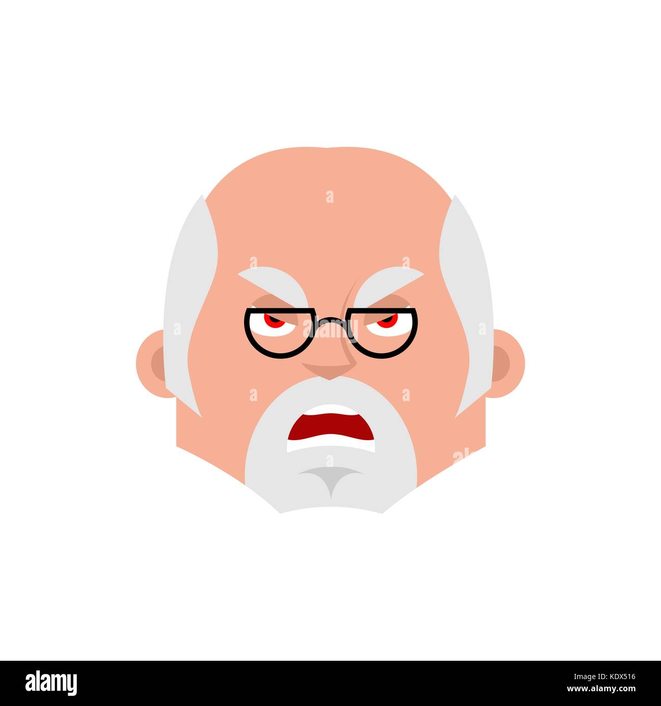 Doctor angry emotion avatar. Physician evil emoji. Vector illustration Stock Vector