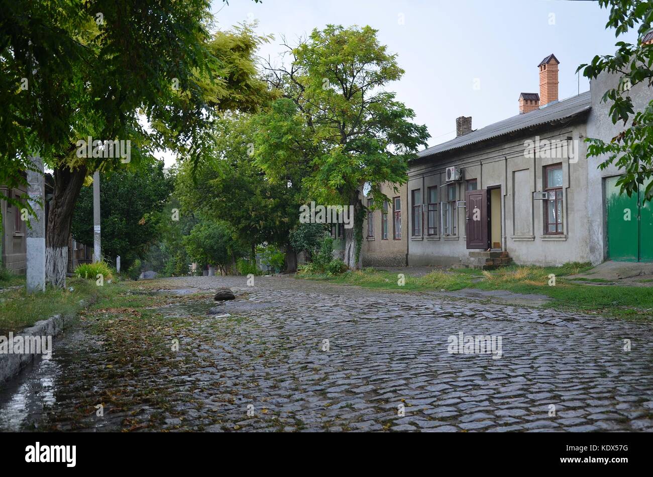 Bilhorod-Dnistrovskyj in der südwestlichen Ukraine: Altstadtgasse Stock Photo