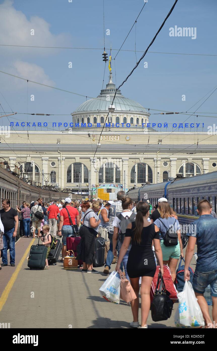 Ukraine, the Odessa railway station Stock Photo