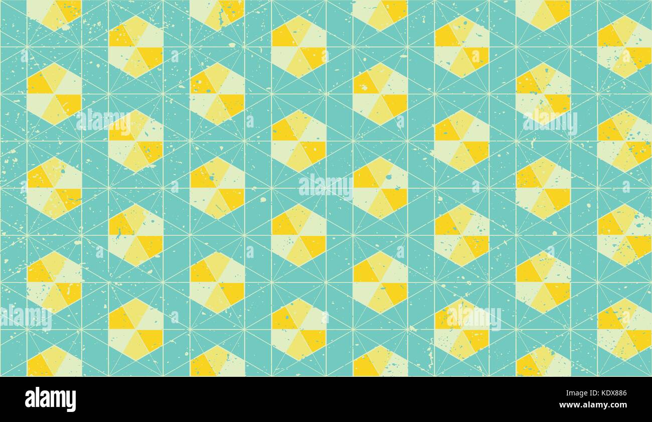 seamless pattern with yellow hexagon shapes ornament. vector, abstract ...