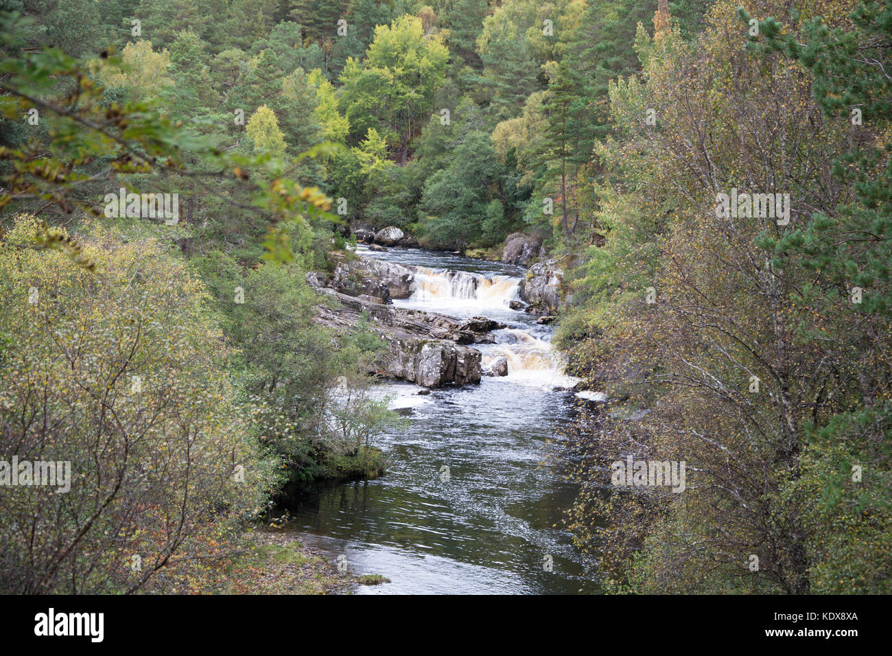 Peaceful River with Autumn Colours Stock Photo