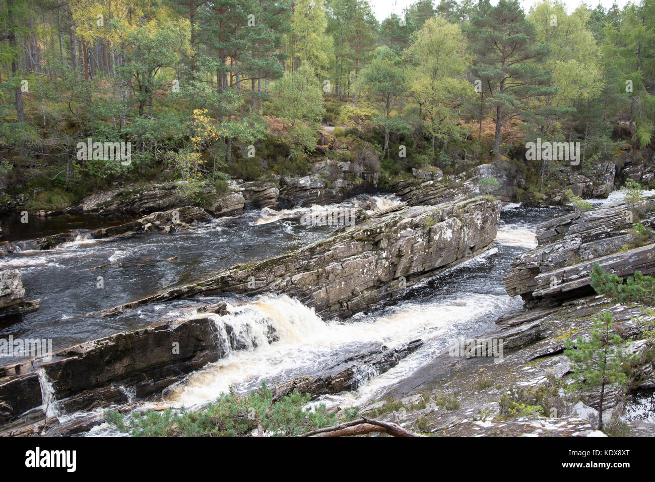 Water tumbling over rocks on Black Water River Stock Photo